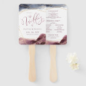 Dusk Waterverf Geometric Modern Wedding Programme Handwaaier (Voorkant en achterkant)