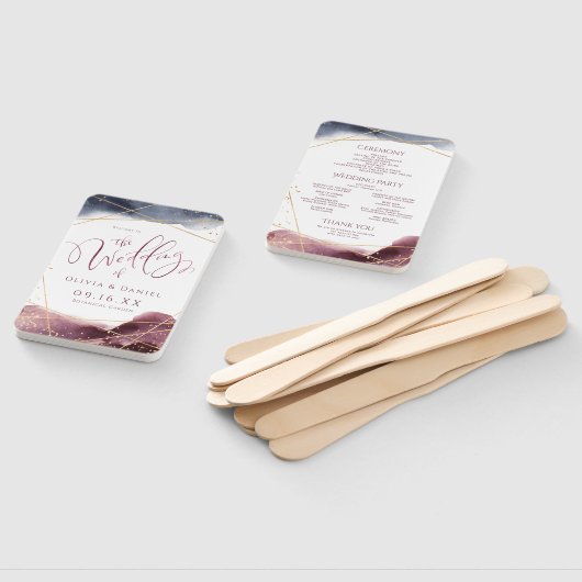 Dusk Waterverf Geometric Modern Wedding Programme Handwaaier (Niet-gemonteerd)