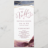 Dusk Waterverf Geometric Modern Wedding Programme Menu (Voorkant)