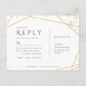 Dusk Waterverf Geometrisch Modern Bruiloft RSVP Uitnodiging Briefkaart (Achterkant)