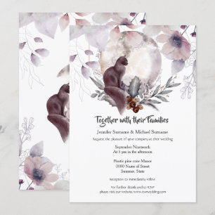 Dusky blauwe roze roze roze roze zwarte waterverf kaart