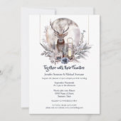 Dusky bleu rose forêt cerf nuit lune invitation (Devant)