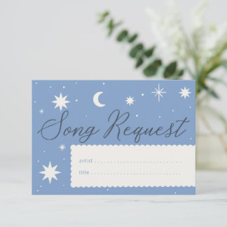 Dusky blue boho star trouwmuziekaanvraagkaart RSVP kaartje