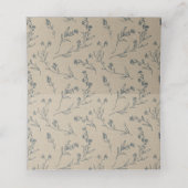 Dusky Blue Floral Laurel Wreater Monogram Baptisme (Binnenkant ongevouwen)