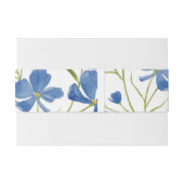 Dusky Blue Flower Uitnodigingen Wikkel (Achterkant Voorbeeld)