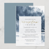 DUSKY BLUE FOREST LAKE PINE COUPLES SHOWER INVITE BEDANKKAART (Voorkant / Achterkant)