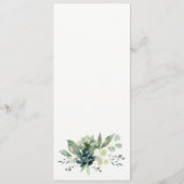 Dusky Blue Green Gold Succulent Pumpkin Weddenscha Menu (Achterkant)