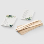 Dusky Blue Green Succulent Foliage Wedding Program Handwaaier (Niet-gemonteerd)