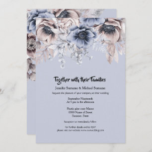 Dusky blue roze bos anemone bloem kaart