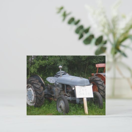  Dusky Blue Tractor Briefkaart (Staand voorkant)