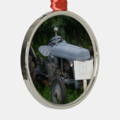  Dusky Blue Tractor Metalen Ornament (Rechts)