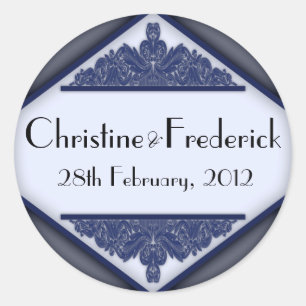 Dusky Blue Vintage, autocollant souvenir rond