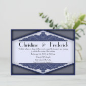 Dusky Blue Vintage, invitation 5" x 7". (Debout devant)