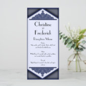 Dusky Blue Vintage, menu mariage et programme (Debout devant)
