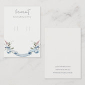 Dusky Blue Wildflower Ribbon Loop Hoop Holder Visitekaartje (Voorkant / Achterkant)