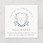 Dusky Blue Willem Crest bedankt voor je werk Vierkante Visitekaartje (Voorkant)