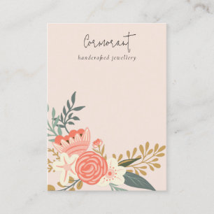 Dusky Blush Ambrosia Floral Blank Jewels display Visitekaartje