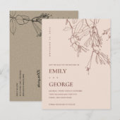 DUSKY BLUSH LINE DRAAIEND FLORAL BEWAREN DE DATUM AANKONDIGINGSKAART (Voorkant / Achterkant)