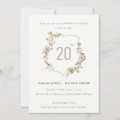 Dusky Blush Wildflower Crest Wedding Jubileum Kaart (Voorkant)