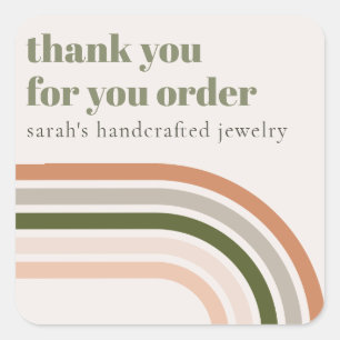 Dusky Bold Retro Rainbow Desert Bedankt Business Vierkante Sticker