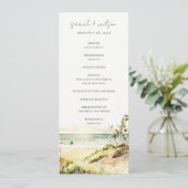 Dusky Coastal Beach Sun Seascape Wedding Programme (Debout devant)