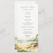 Dusky Coastal Beach Sun Seascape Wedding Programme (Devant / Derrière)
