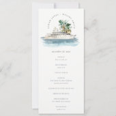 Dusky Cruise Ship Palm Seascape Wedding Programme (Devant)