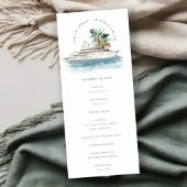 Dusky Cruise Ship Palm Seascape Wedding Programme