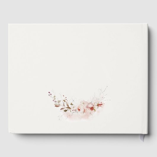 Dusky Fall Marsala Blush Bloemrijke Bruiloftsdouch Gastenboek (Achterkant)