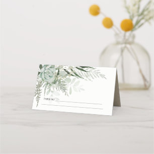 Dusky Green Leafy Fern Succulent Foliage Wedding