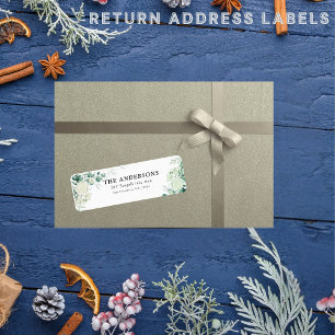 Dusky groen succulent roos loof retouradres etiket