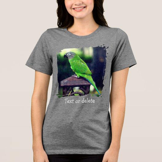 Dusky Headed Conure Parrot Personalized Tri-Blend Shirt (Voorkant)