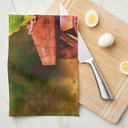 Dusky Headed Parrot Abstract Theedoek (Quarter Fold)