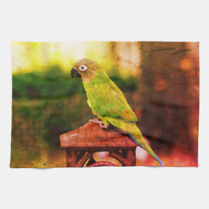 Dusky Headed Parrot Abstract Theedoek
