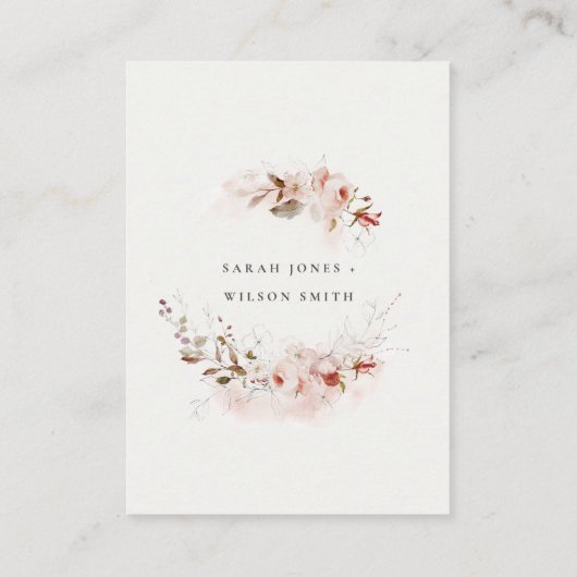 Dusky Herfst Marsala Bloemenbruiloft Wishing Well Informatiekaartje (Achterkant)