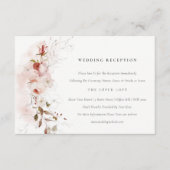 Dusky Herfst Marsala Blush Bloemen Bruiloft Recept Informatiekaartje (Voorkant)