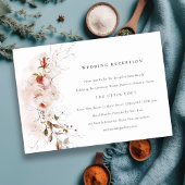 Dusky Herfst Marsala Blush Bloemen Bruiloft Recept Informatiekaartje