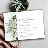 Dusky Leafy Fern Succulent Invitation Fête des mar