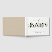 Dusky Leafy Fern Succulent Oh Script Baby shower Gastenboek (Volledig)