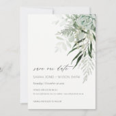 Dusky Leafy Fern Succulent Save the Date Kaart (Voorkant)