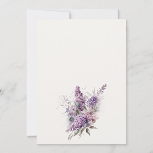 Dusky Lila Waterverf Katoen Verloving Kaart (Achterkant)