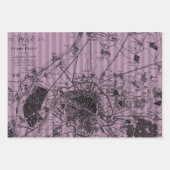 Dusky Paars en Black Paris Inpakpapier Vel (Voorkant 3)