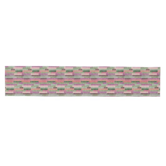 Dusky Paars en Roze Damask en Stripes Medium Tafelloper (Horizontaal)