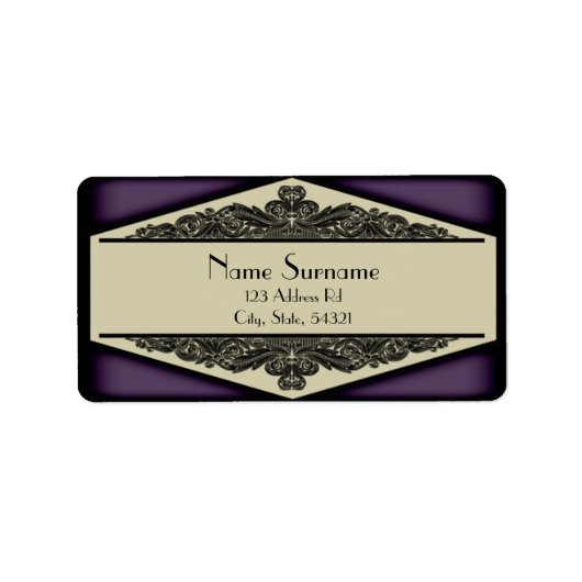 Dusky Paarse Vintage, adresetiketten Etiket (Voorkant)