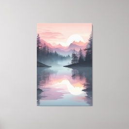 Dusky Pines gereflecteerd Canvas Afdruk