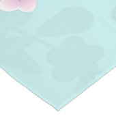 Dusky Pink Aquamarine Cherry Blossom Tafelkleed (Gekanteld)