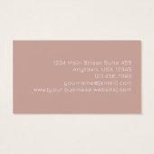 Dusky Pink Black Abstract Monogram Business Cards (Dos)