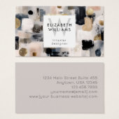 Dusky Pink Black Gold Monogram Business Cards Visitekaartje (Voorkant /achterkant)