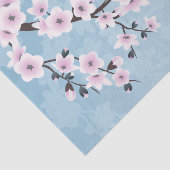 Dusky Pink Bleek Blue Cherry Blossom Tissuepapier (Detail)
