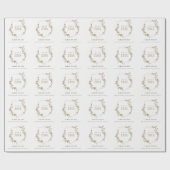 Dusky Pink Blush Wildflower Crest Afstuderen Cadeaupapier (Vlak)